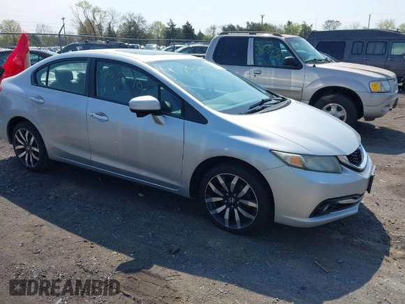 2015 Honda Civic Sedan EX-L with VIN 19XFB2F91FE055109, listed as a IAAI auction lot 42035796 with 199,557 mi miles. Bid and sale history available at carsss.com. Image 1.