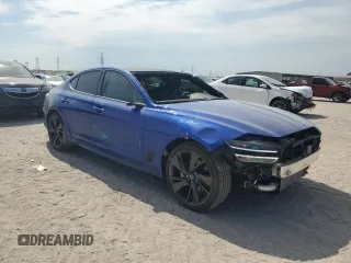 2023 Genesis G70 2.0T with VIN KMTG34TA9PU112334, listed as a Copart auction lot 67105774 with 8,369 mi miles and Salvage Title. Bid and sale history available at carsss.com. Image 4.