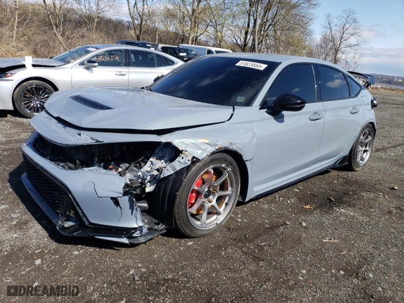 2025 Honda Civic Type R with VIN JHMFL5G48SX000344, listed as a Copart auction lot 51823555 with 11,455 mi miles and Salvage Title. Bid and sale history available at carsss.com. Image 1.