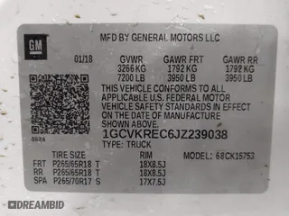 2018 Chevrolet Silverado 1500 LT with VIN 1GCVKREC6JZ239038, listed as a IAAI auction lot 41391604 with 134,129 mi miles. Bid and sale history available at carsss.com. Image 9.