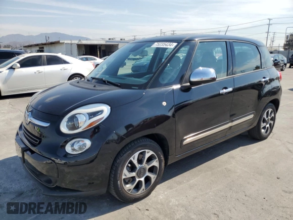 2014 FIAT 500L Lounge with VIN ZFBCFACH9EZ004878, listed as a Copart auction lot 75235434 with 56,789 mi miles and Clean Title. Bid and sale history available at carsss.com. Image 1.