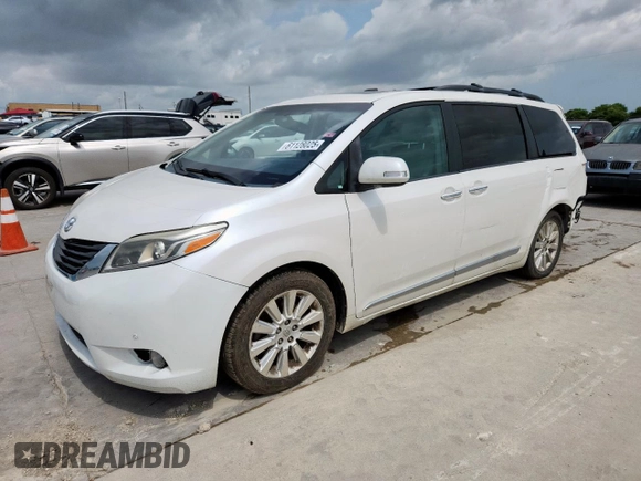 2015 Toyota Sienna XLE with VIN 5TDYK3DC4FS617099, listed as a Copart auction lot 61128025 with 114,508 mi miles and Salvage title. Bid and sale history available at DreamBid. Image 1.
