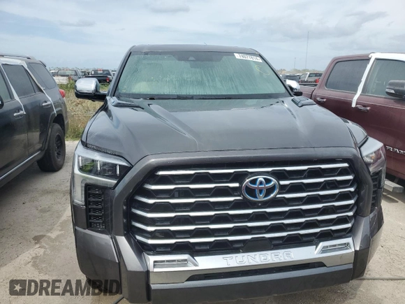 2022 Toyota Tundra Capstone Hybrid with VIN 5TFVC5DB7NX011453, listed as a Copart auction lot 74077814 with Not provided miles and Non repairable. Bid and sale history available at DreamBid. Image 5.