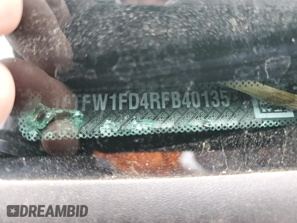 2024 Ford F-150 with VIN 1FTFW1FD4RFB40135, listed as a Copart auction lot 51074655 with Not provided miles and Salvage title. Bid and sale history available at DreamBid. Image 13.
