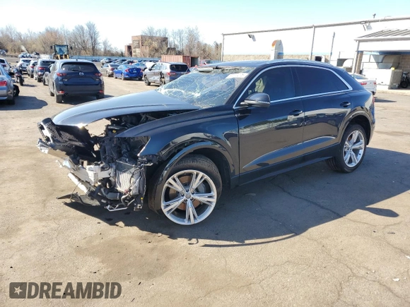 2019 Audi Q8 Prestige with VIN WA1CVAF14KD017958, listed as a Copart auction lot 57843655 with Not provided miles and Salvage title. Bid and sale history available at DreamBid. Image 1.