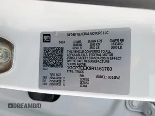2024 Chevrolet Colorado 4WD Trail Boss z VIN 1GCPTEEK9R1161760, wystawiony jako Copart lot #58703945 z przebiegiem Nie podano mil oraz Szkoda całkowita • Salvage title. Historia ofert i sprzedaży dostępna na DreamBid. Obrazek 12.