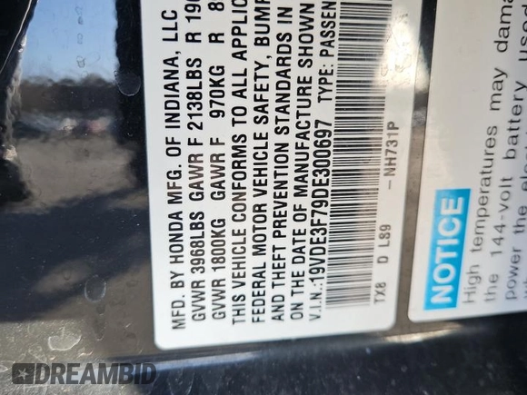 2013 Acura ILX Hybrid Technology z VIN 19VDE3F79DE300697, wystawiony jako Copart lot #52573415 z przebiegiem 149 819 mil mil oraz Szkoda całkowita • Salvage title. Historia ofert i sprzedaży dostępna na DreamBid. Obrazek 13.