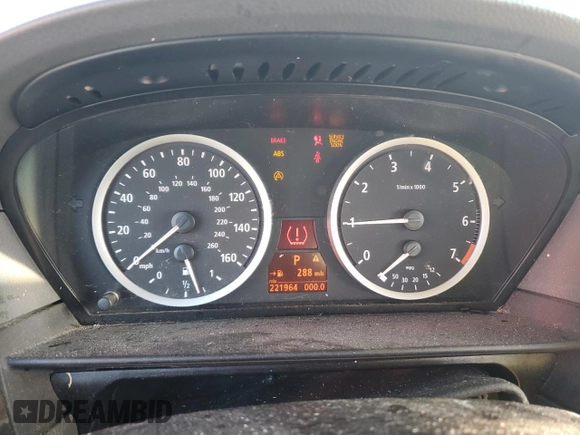 2005 BMW 5 Series 530i with VIN WBANA73585B816112, listed as a Copart auction lot 86189394 with 221,964 mi miles and Salvage title. Bid and sale history available at DreamBid. Image 9.