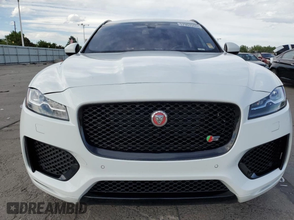 2018 Jaguar F-Pace S with VIN SADCM2FV8JA246410, listed as a Copart auction lot 57907555 with 104,990 mi miles and Salvage title. Bid and sale history available at DreamBid. Image 5.
