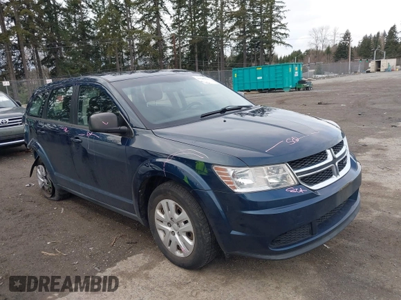 2014 Dodge Journey American Value Pkg with VIN 3C4PDCAB4ET149493, listed as a IAAI auction lot 41549858 with 117,905 mi miles. Bid and sale history available at carsss.com. Image 1.