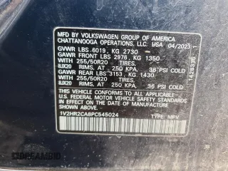 2023 Volkswagen Atlas SE z VIN 1V2HR2CA8PC545024, wystawiony jako Copart lot #43775075 z przebiegiem 35 643 mil mil oraz Szkoda całkowita • Salvage title. Historia ofert i sprzedaży dostępna na DreamBid. Obrazek 14.