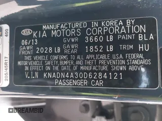 2013 Kia Rio SX with VIN KNADN4A30D6284121, listed as a IAAI auction lot 42109956 with 79,883 mi miles. Bid and sale history available at carsss.com. Image 9.