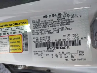 2014 Ford Fusion Titanium with VIN 3FA6P0K9XER201225, listed as a IAAI auction lot 41895572 with 108,510 mi miles. Bid and sale history available at carsss.com. Image 9.