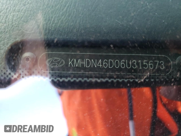 2006 Hyundai Elantra GLS z VIN KMHDN46D06U315673, wystawiony jako Copart lot #46815255 z przebiegiem 152 398 mil mil oraz Szkoda całkowita • Salvage title. Historia ofert i sprzedaży dostępna na DreamBid. Obrazek 12.