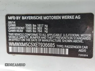 2014 MINI Hardtop z VIN WMWXM5C5XET936685, wystawiony jako Copart lot #54418045 z przebiegiem 135 213 mil mil oraz Szkody całkowita. Historia ofert i sprzedaży dostępna na DreamBid. Obrazek 12.