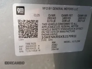 2025 GMC Acadia FWD Elevation z VIN 1GKENKRSXSJ170911, wystawiony jako Copart lot #51958965 z przebiegiem 2 173 mil mil oraz Szkoda całkowita • Salvage title. Historia ofert i sprzedaży dostępna na DreamBid. Obrazek 14.
