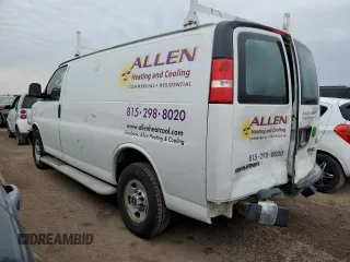 2019 GMC Savana Cargo Van with VIN 1GTW7AFG8K1272311, listed as a Copart auction lot 87918855 with 141,396 mi miles and Salvage Title. Bid and sale history available at carsss.com. Image 2.
