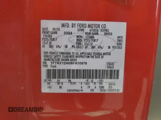 2006 Ford F-150 STX with VIN 1FTRX12W06FA10978, listed as a Copart auction lot 48553435 with 0 mi miles and Salvage Title. Bid and sale history available at carsss.com. Image 12.