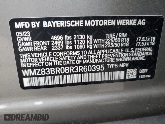 2024 MINI Countryman Cooper S with VIN WMZ83BR08R3R60395, listed as a Copart auction lot 61432835 with 18,142 mi miles and Salvage title. Bid and sale history available at DreamBid. Image 14.