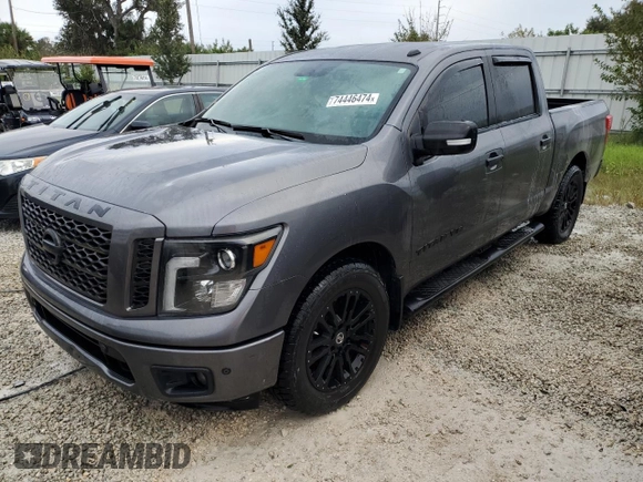 2019 Nissan Titan SV with VIN 1N6AA1E67KN516380, listed as a Copart auction lot 74446474 with 82,326 mi miles and Non repairable. Bid and sale history available at DreamBid. Image 1.