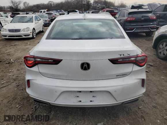 2021 Acura TLX w/Technology Package with VIN 19UUB6F45MA011831, listed as a Copart auction lot 46622925 with 51,058 mi miles and Salvage Title. Bid and sale history available at carsss.com. Image 6.
