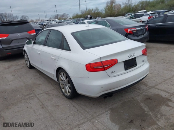 2013 Audi A4 Premium Plus with VIN WAUFFAFL0DN027172, listed as a IAAI auction lot 41996893 with 231,809 mi miles. Bid and sale history available at carsss.com. Image 3.