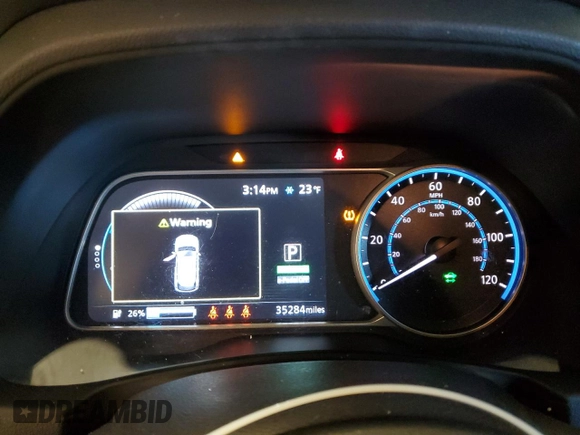 2022 Nissan LEAF S with VIN 1N4AZ1BV8NC563785, listed as a Copart auction lot 45876735 with 35,284 mi miles and Salvage Title. Bid and sale history available at DreamBid. Image 9.