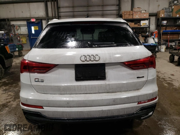 2020 Audi Q3 S line Prestige with VIN WA1FECF38L1036901, listed as a Copart auction lot 83328484 with 63,939 mi miles and Non Repairable. Bid and sale history available at carsss.com. Image 6.