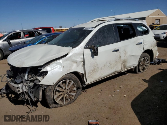 2015 Nissan Pathfinder SV z VIN 5N1AR2MN3FC698635, wystawiony jako Copart lot #53838285 z przebiegiem 91 502 mil mil oraz Nie do naprawy • Non repairable. Historia ofert i sprzedaży dostępna na DreamBid. Obrazek 1.