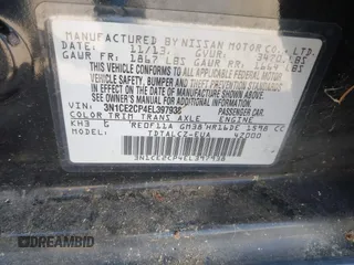2014 Nissan Note SV with VIN 3N1CE2CP4EL397938, listed as a IAAI auction lot 42107621 with 204,211 mi miles and . Bid and sale history available at DreamBid. Image 9.