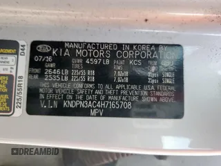 2017 Kia Sportage EX z VIN KNDPN3AC4H7165708, wystawiony jako Copart lot #58411725 z przebiegiem 165 149 mil mil oraz Czysty tytuł • Clean title. Historia ofert i sprzedaży dostępna na DreamBid. Obrazek 13.