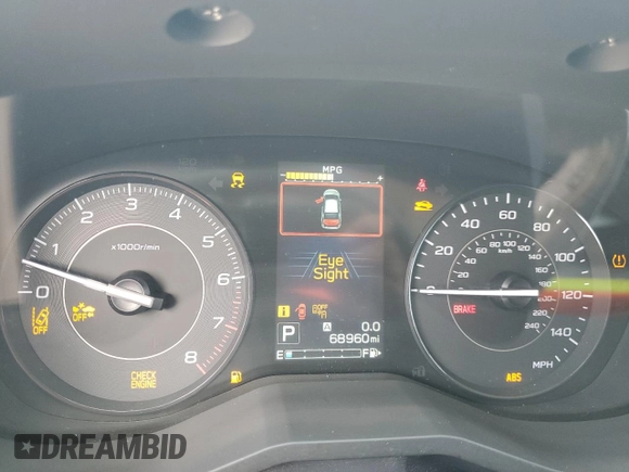 2017 Subaru Impreza Premium with VIN 4S3GTAD65H3703808, listed as a Copart auction lot 57396095 with 68,960 mi miles and Salvage title. Bid and sale history available at DreamBid. Image 9.