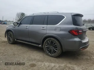 2021 Infiniti QX80 PREMIUM SELECT with VIN JN8AZ2AF0M9720509, listed as a Copart auction lot 44797505 with 52,947 mi miles and Salvage Title. Bid and sale history available at carsss.com. Image 2.