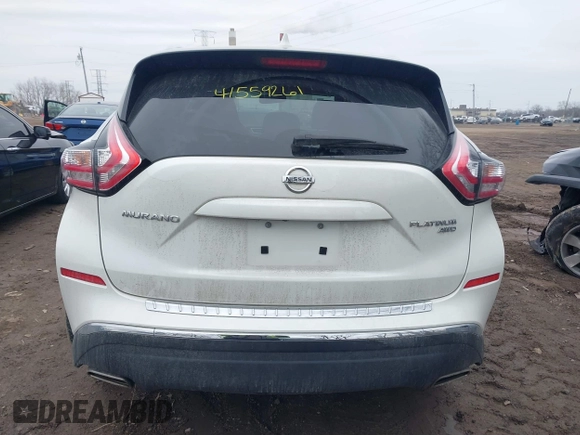 2017 Nissan Murano S with VIN 5N1AZ2MH6HN126489, listed as a IAAI auction lot 41559261 with 81,567 mi miles and . Bid and sale history available at DreamBid. Image 16.