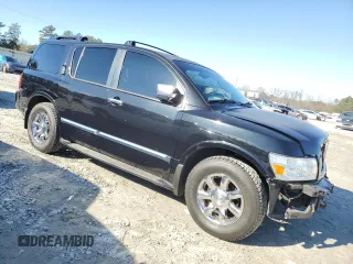 2004 Infiniti QX56 with VIN 5N3AA08A74N808274, listed as a Copart auction lot 42179185 with 0 mi miles and Salvage Title. Bid and sale history available at carsss.com. Image 4.