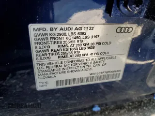 2023 Audi Q7 Premium Plus with VIN WA1LCBF79PD009300, listed as a Copart auction lot 59092955 with Not provided miles and Salvage title. Bid and sale history available at DreamBid. Image 14.