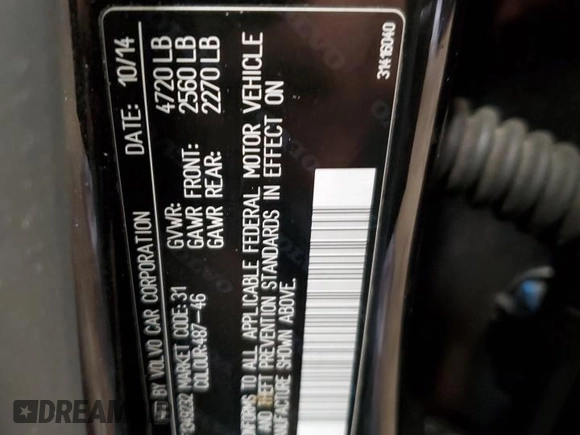 2015 Volvo S60 T6 Drive-E with VIN YV149MFK4F1349232, listed as a Copart auction lot 42994095 with 159,715 mi miles and Salvage Title. Bid and sale history available at carsss.com. Image 12.