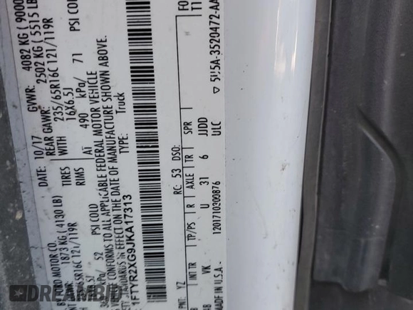 2018 Ford Transit z VIN 1FTYR2XG9JKA17313, wystawiony jako Copart lot #46813815 z przebiegiem 96 790 mil mil oraz Szkoda całkowita • Salvage title. Historia ofert i sprzedaży dostępna na DreamBid. Obrazek 13.
