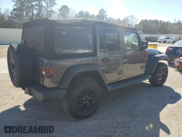 2020 Jeep Wrangler Unlimited Willys z VIN 1C4HJXDN0LW237426, wystawiony jako Copart lot #47174005 z przebiegiem 54 109 mil mil oraz Szkoda całkowita • Salvage title. Historia ofert i sprzedaży dostępna na DreamBid. Obrazek 3.