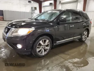 2014 Nissan Pathfinder Platinum with VIN 5N1AR2MM8EC684039, listed as a Copart auction lot 58349645 with 89,348 mi miles and Salvage title. Bid and sale history available at DreamBid. Image 1.