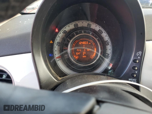 2015 FIAT 500 Pop with VIN 3C3CFFAR3FT612477, listed as a Copart auction lot 54774185 with 124,803 mi miles and Salvage title. Bid and sale history available at DreamBid. Image 9.