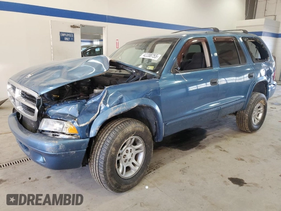 2003 Dodge Durango SLT with VIN 1D4HS48Z63F627541, listed as a Copart auction lot 42288755 with 265,987 mi miles and Salvage Title. Bid and sale history available at DreamBid. Image 1.
