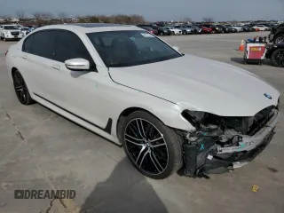 2019 BMW 7 Series 750i with VIN WBA7F0C59KGM24241, listed as a Copart auction lot 45171345 with 60,443 mi miles and Salvage title. Bid and sale history available at DreamBid. Image 4.