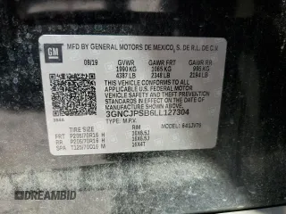 2020 Chevrolet Trax LT with VIN 3GNCJPSB6LL127304, listed as a Copart auction lot 58352545 with Not provided miles and Salvage title. Bid and sale history available at DreamBid. Image 14.
