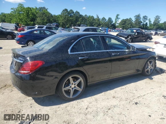 2016 Mercedes-Benz C 300 Luxury with VIN WDDWF4KB8GR167040, listed as a Copart auction lot 58181125 with 42,429 mi miles and Salvage title. Bid and sale history available at DreamBid. Image 3.