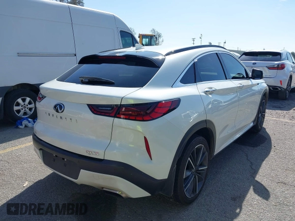 2023 Infiniti QX55 Essential with VIN 3PCAJ5KR5PF106742, listed as a IAAI auction lot 41599422 with 28,517 mi miles and . Bid and sale history available at DreamBid. Image 4.