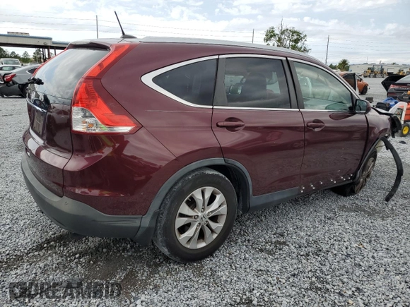 2012 Honda CR-V EX-L with VIN 5J6RM3H78CL042752, listed as a Copart auction lot 52116865 with 74,281 mi miles and Salvage Title. Bid and sale history available at carsss.com. Image 3.