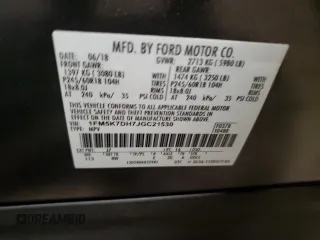 2018 Ford Explorer XLT с VIN 1FM5K7DH7JGC21530, выставлен на аукционе Copart как лот 63737465 с пробегом 89 295 миль миль и Списание • Salvage title. История ставок и продаж доступна на DreamBid. Изображение 14.