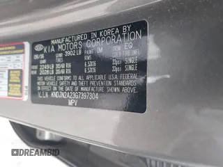 2016 Kia Soul with VIN KNDJN2A23G7397304, listed as a IAAI auction lot 41795662 with 37,494 mi miles. Bid and sale history available at carsss.com. Image 9.