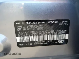 2016 Mitsubishi Lancer SE with VIN JA32V2FW8GU004560, listed as a Copart auction lot 79396804 with 41,209 mi miles and Salvage Title. Bid and sale history available at DreamBid. Image 14.